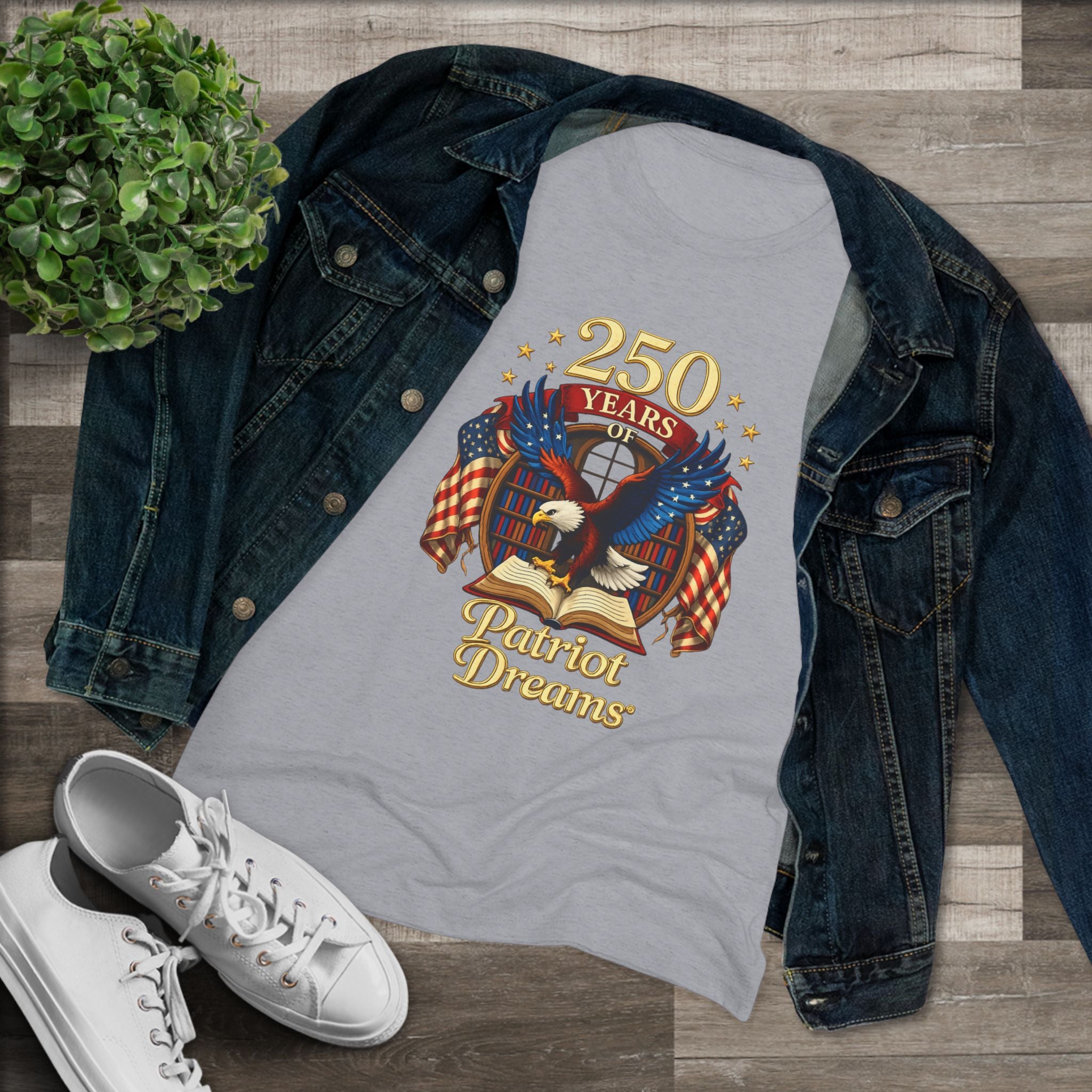 Celebrate 250 Years Golden | Patriot Dreams | Premium Tri-Blend Women's T-Shirt