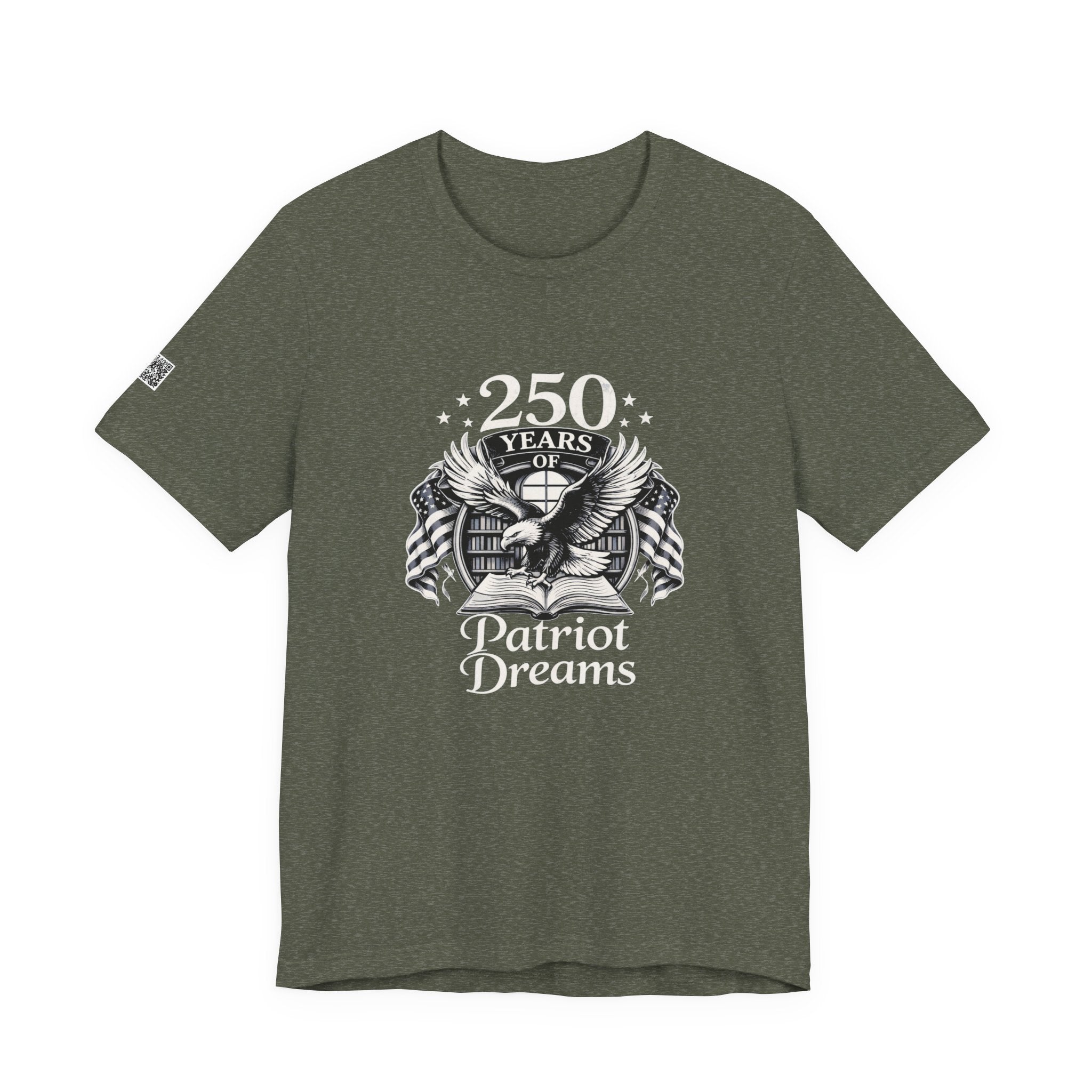 Celebrate 250 Years | Patriot Dreams | BW Logo | Jersey Unisex T-Shirt