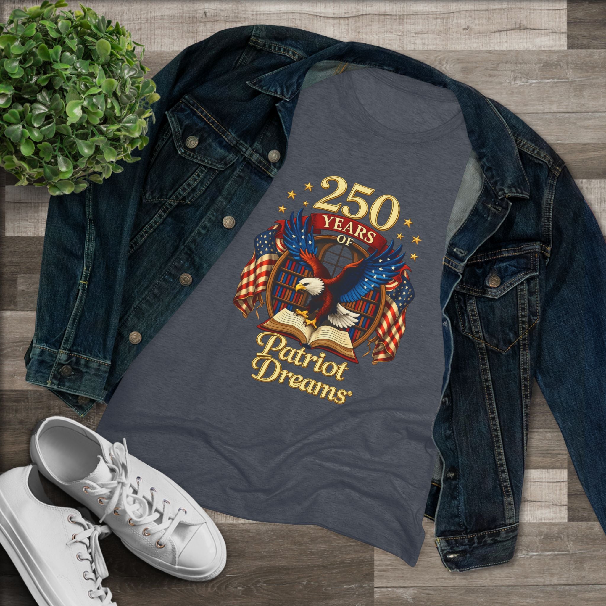 Celebrate 250 Years Golden | Patriot Dreams | Premium Tri-Blend Women's T-Shirt