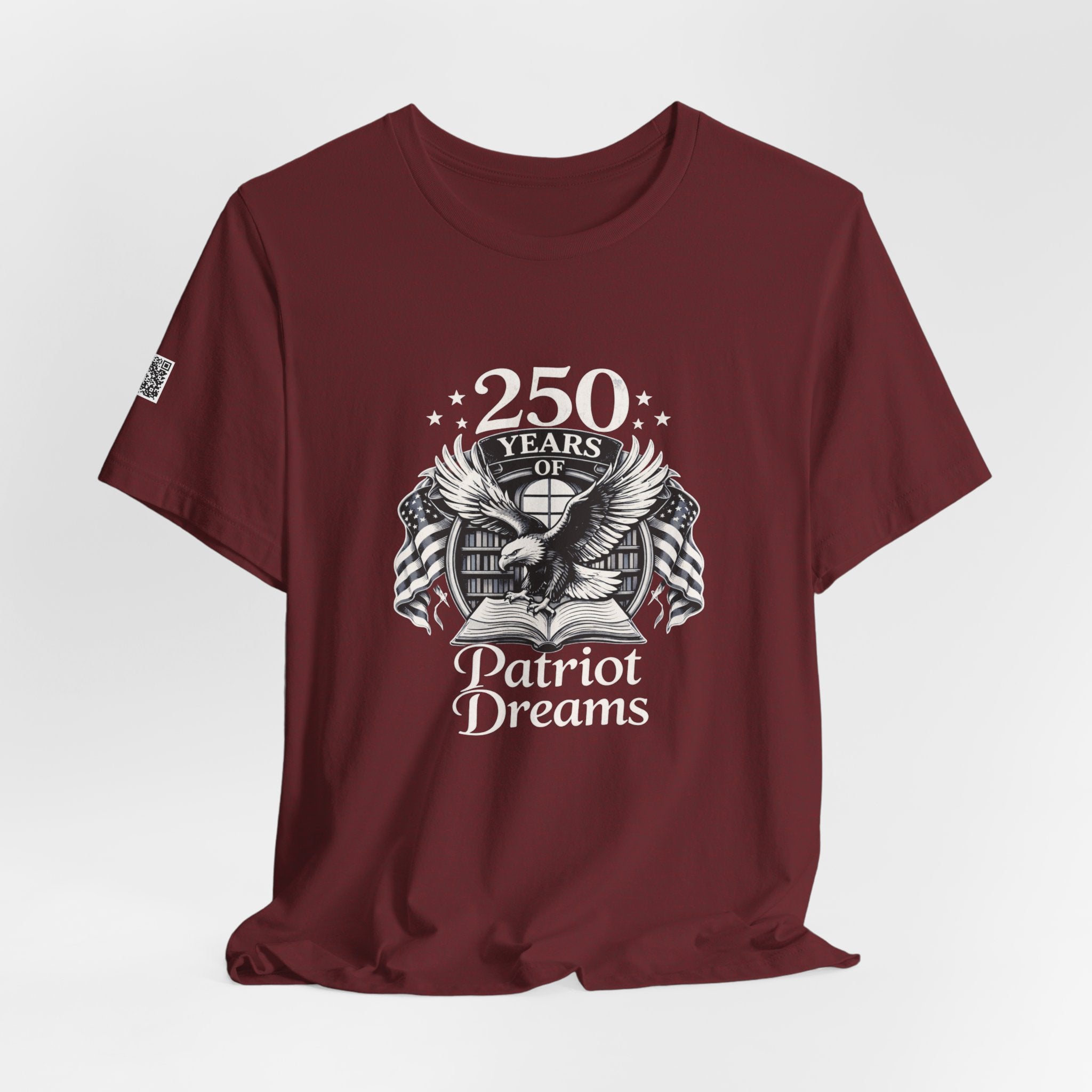 Celebrate 250 Years | Patriot Dreams | BW Logo | Jersey Unisex T-Shirt