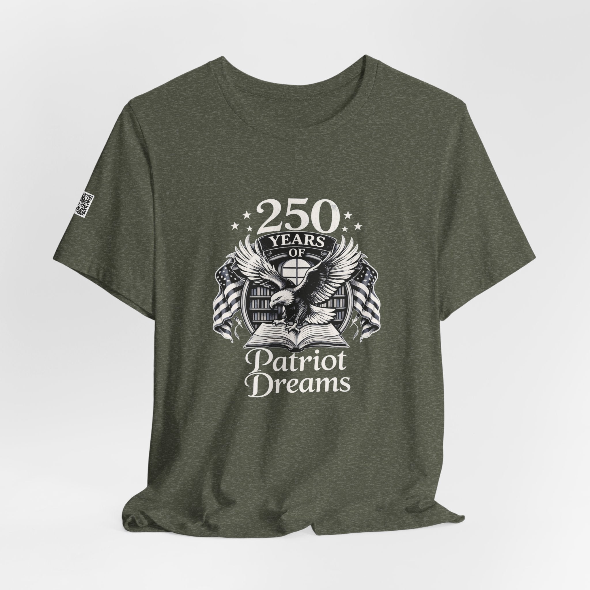 Celebrate 250 Years | Patriot Dreams | BW Logo | Jersey Unisex T-Shirt