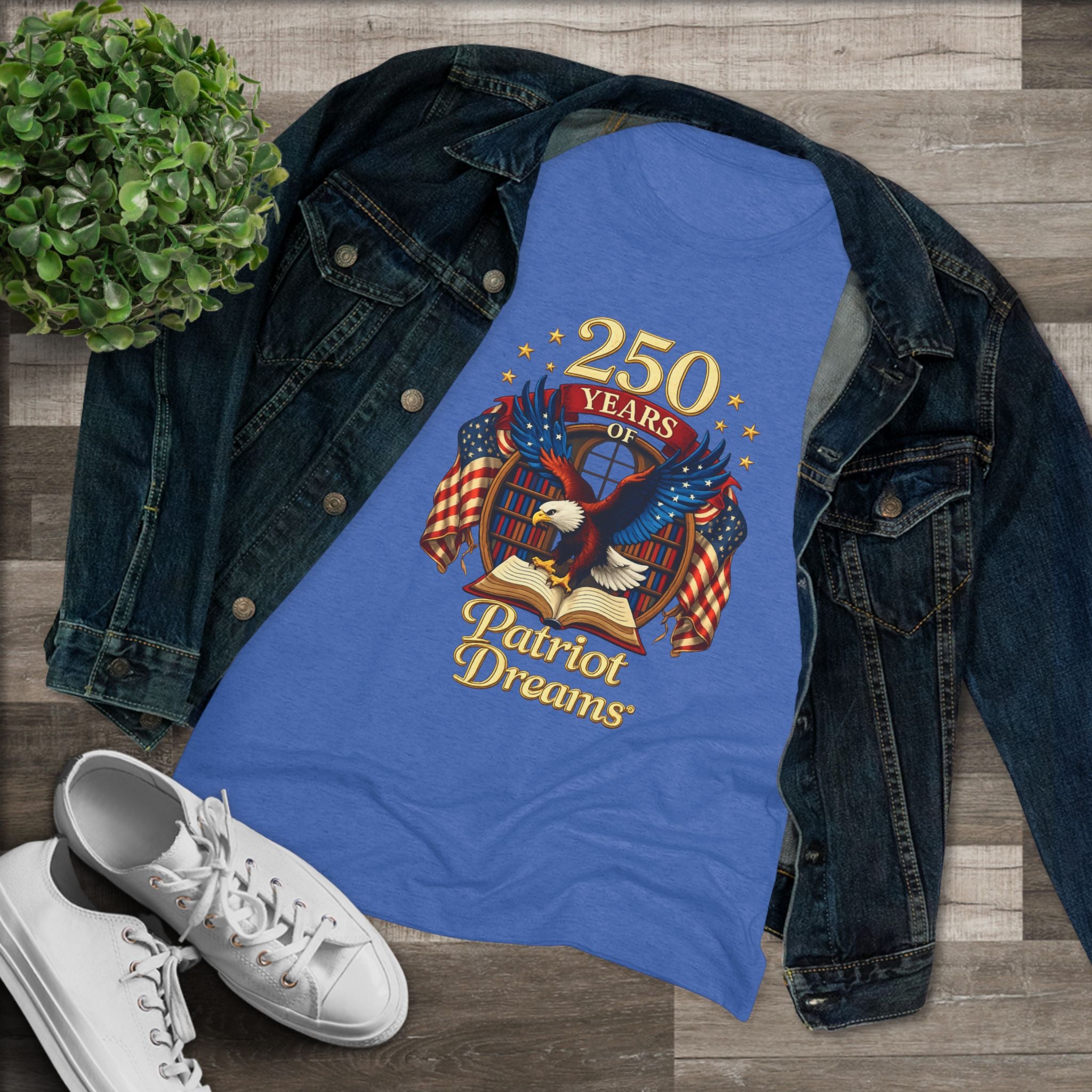 Celebrate 250 Years Golden | Patriot Dreams | Premium Tri-Blend Women's T-Shirt